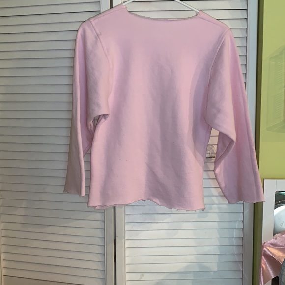 Vintage Pink flash dance style distressed sweatshirt - Picture 3 of 3